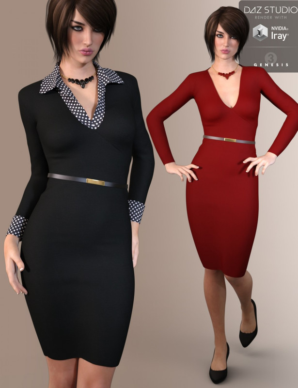 00 main 9 to 5 dress outfit for genesis 3 female