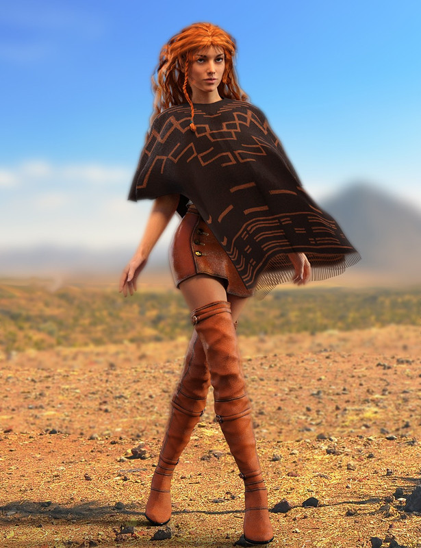 Poncho Girl Outfit for Genesis 3 Female s Vic