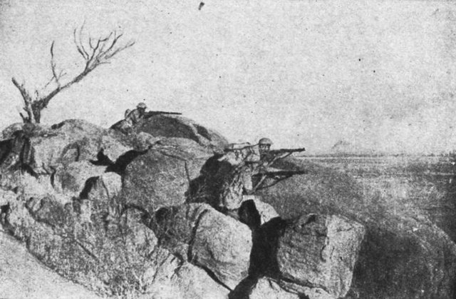 Soldados indios luchando en las colinas de Cheren. Febrero de 1941