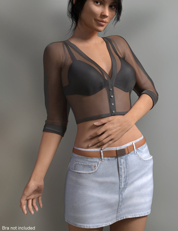 Jean Z Skirt Outfit for Genesis 3 Female s